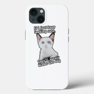 Funda Para iPhone 13 Gracioso meme de gatos enojados para gatitos y due