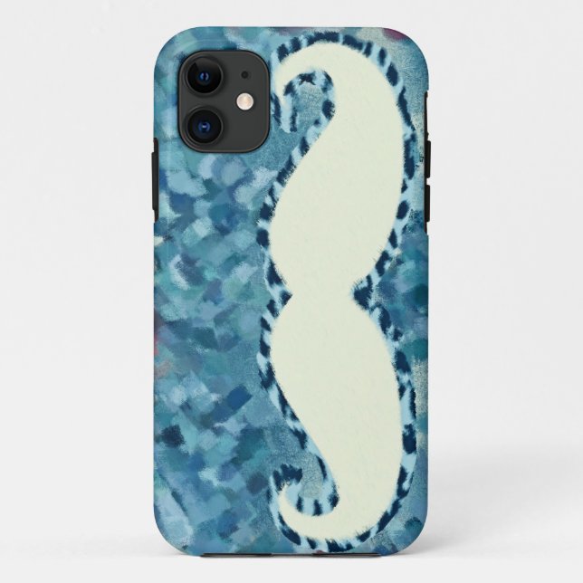 Funda De Case-Mate Para iPhone Gracioso Mustache Resumen Pintura 5 (Reverso)