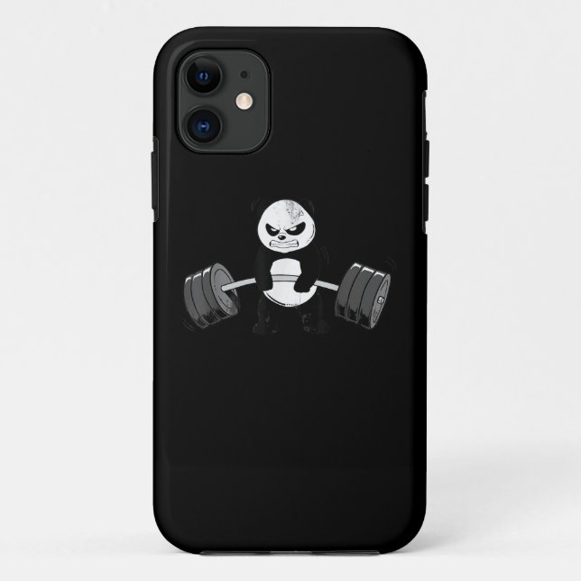 Funda De Case-Mate Para iPhone Gracioso Panda Workout Kitten Gym Deadlift Power (Reverso)