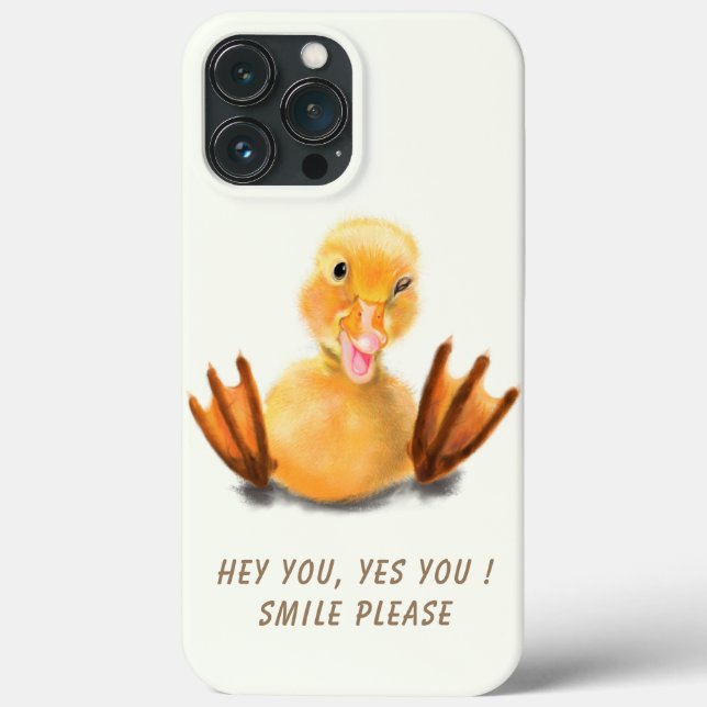 Funda De Case-Mate Para iPhone Gracioso Pato Amarillo Jugador Wink Happy Smile (Reverso )