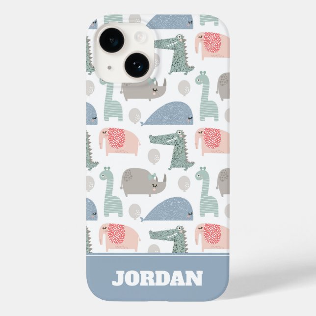 Funda De Case-Mate Para iPhone Gracioso patrón animal facial (Reverso )