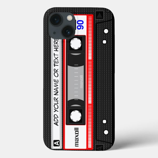Funda De Case-Mate Para iPhone Gracioso patrón de cinta de música retro (Reverso)