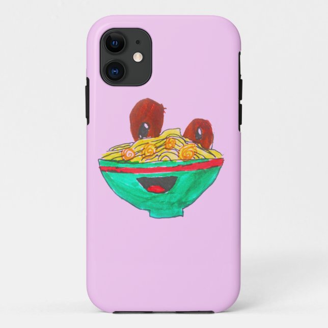 Funda De Case-Mate Para iPhone Gracioso personalizado spaghetti meatball art (Reverso)
