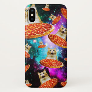 Funda Para iPhone X Gracioso pizza espacial