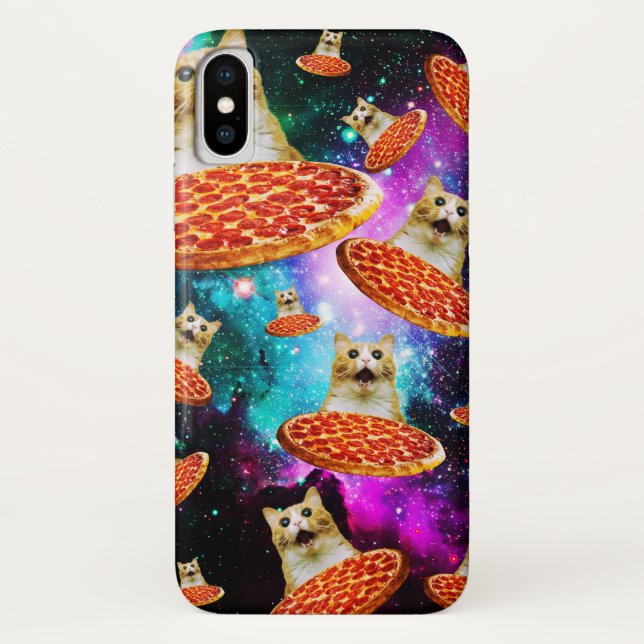 Funda De Case-Mate Para iPhone Gracioso pizza espacial (Reverso)