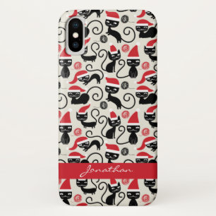 Funda Para iPhone X Graciosos gatitos de Cute vistiendo Navidades de S