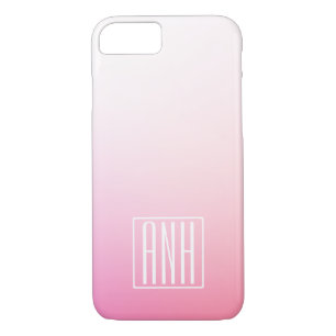 Funda Para iPhone 8/7 Gradación de tonos rosados desvanecidos y sus inic