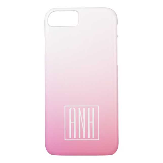 Funda De Case-Mate Para iPhone Gradación de tonos rosados desvanecidos y sus inic (Reverso)