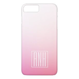 Funda Para iPhone 8 Plus/7 Plus Gradación de tonos rosados desvanecidos y sus inic