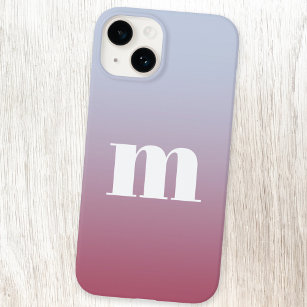 Funda Para iPhone 14 De Case-Mate Gradiente azul rosado inicial monograma moderno