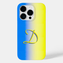 Gradiente azul y amarillo Ucrania Inspira monogram