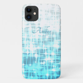 Funda Para iPhone 11 Gradiente Blanco Azul Brillo Chispas Personalizado