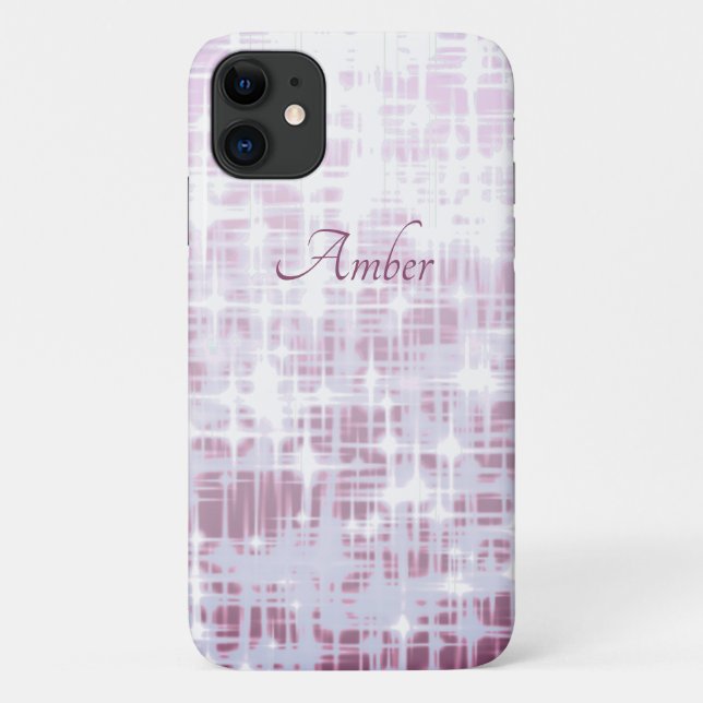 Funda De Case-Mate Para iPhone Gradiente Blanco Malva Brillo Chispas Personalizad (Reverso)