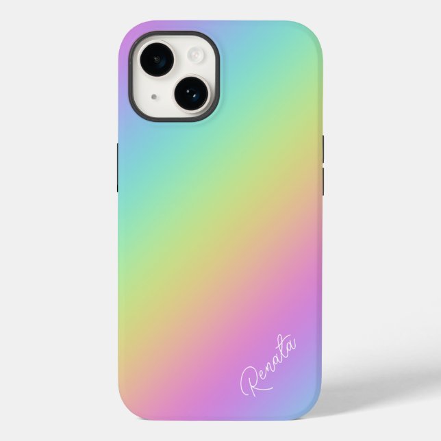 Funda De Case-Mate Para iPhone Gradiente de arco iris (Reverso )