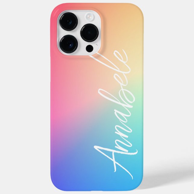 Funda De Case-Mate Para iPhone Gradiente de arcoiris personalizado (Reverso)