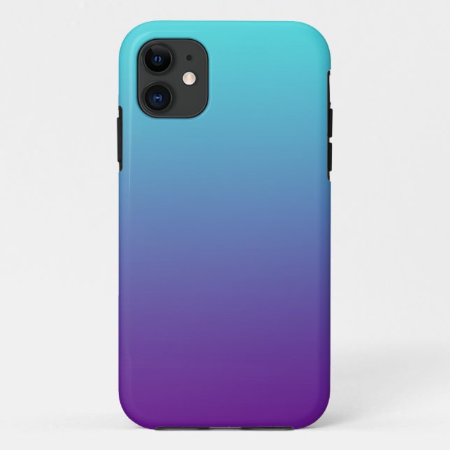 Funda De Case-Mate Para iPhone Gradiente de fondo simple azul turquesa púrpura (Reverso)