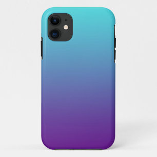 Funda Para iPhone 11 Gradiente de Fondo Simple Turquesa Azul Púrpura
