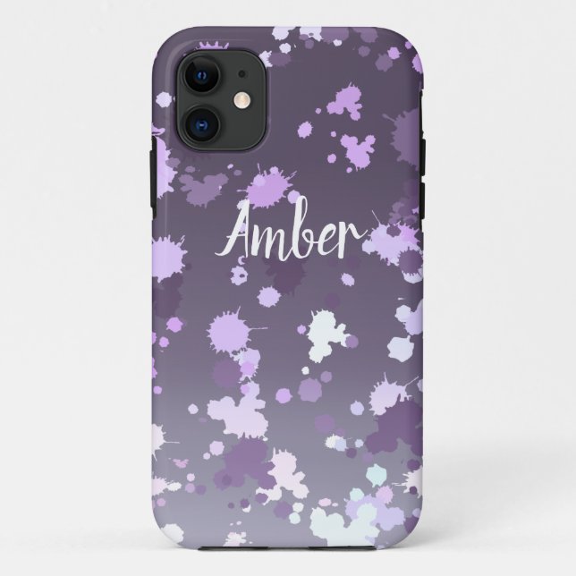Funda De Case-Mate Para iPhone Gradiente de lavanda púrpura Salpicadura de pintur (Reverso)