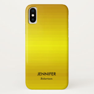 Funda Para iPhone X Gradiente de oro de nombre personalizado