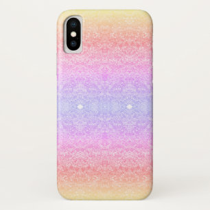 Funda Para iPhone X Gradiente de patrón de encaje secuencial color púr