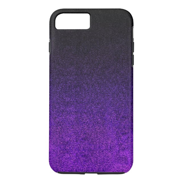 Funda De Case-Mate Para iPhone Gradiente de Purpurina morado y negro (Reverso)