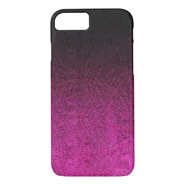 Funda De Case-Mate Para iPhone Gradiente de Purpurina rosa y negro de caída (Reverso)