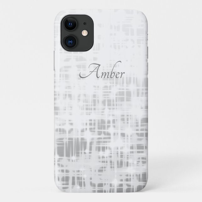 Funda De Case-Mate Para iPhone Gradiente Gris Brillo Chispas Personalizado Elegan (Reverso)