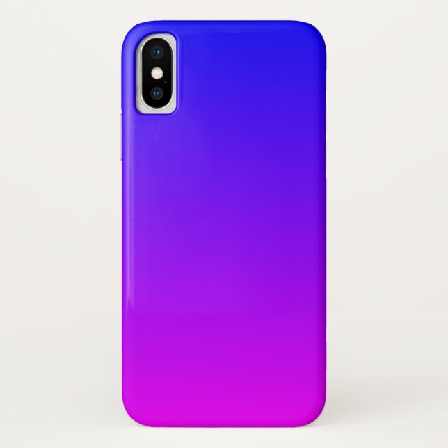 Funda De Case-Mate Para iPhone Gradiente magenta azul (Reverso)