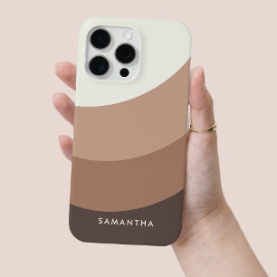 Funda Para iPhone 15 Pro Max Gradiente marrón personalizado Moda de nombre mode