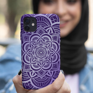 Funda Para iPhone 11 Gradiente morado de lavanda de Mandala floral geom