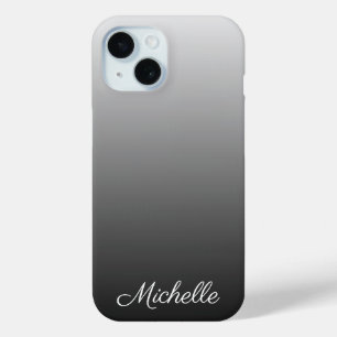 Funda Para iPhone 15 Gradiente personalizado sombras negras oscuras de