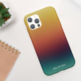 Funda Para iPhone 11 Gradiente retro con nombre Funda-maletín de teléfo