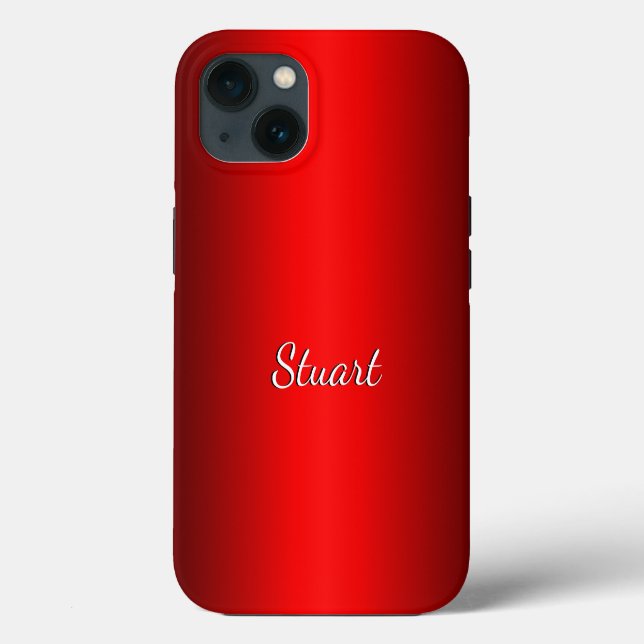 Funda De Case-Mate Para iPhone Gradiente Rojo Elegante con Texto a Elección (Reverso )