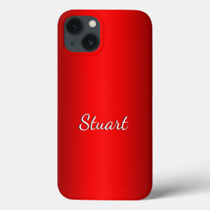Funda Para iPhone 13 Gradiente Rojo Elegante con Texto de Elección
