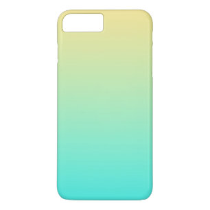 Funda Para iPhone 8 Plus/7 Plus Gradiente Simple Amarillo Pastel Turquesa