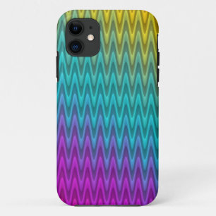Funda Para iPhone 11 Gradientes de color Bandas ZigZag