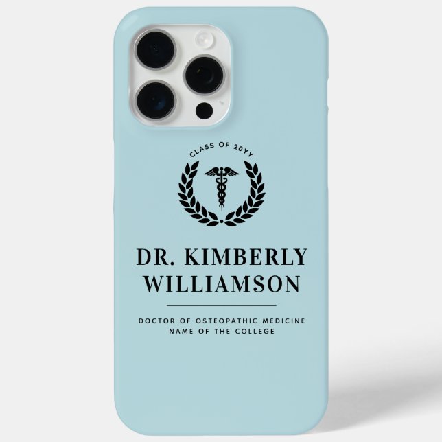 Funda De Case-Mate Para iPhone Graduación personalizada de la Escuela de Medicina (Reverso )