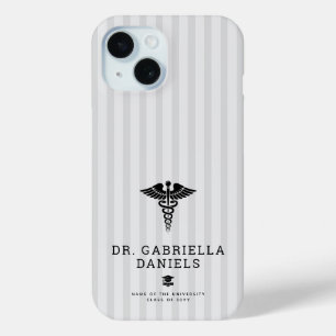 Funda Para iPhone 15 Graduación personalizada de médico de facultad de