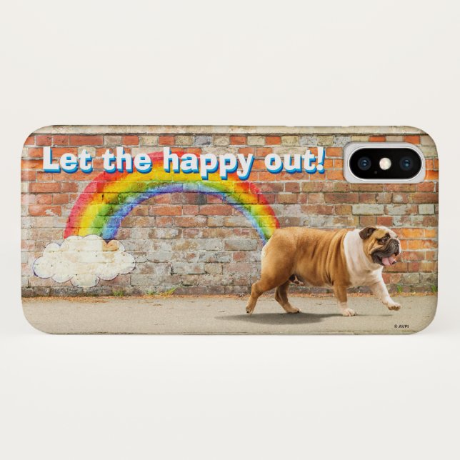 Funda De Case-Mate Para iPhone Graffiti de perro y arcoiris (Reverso (horizontal))