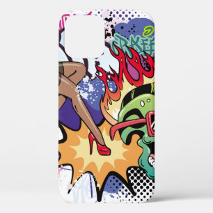 Funda Para iPhone 12 Graffiti ilustracion con letras de graffiti callej