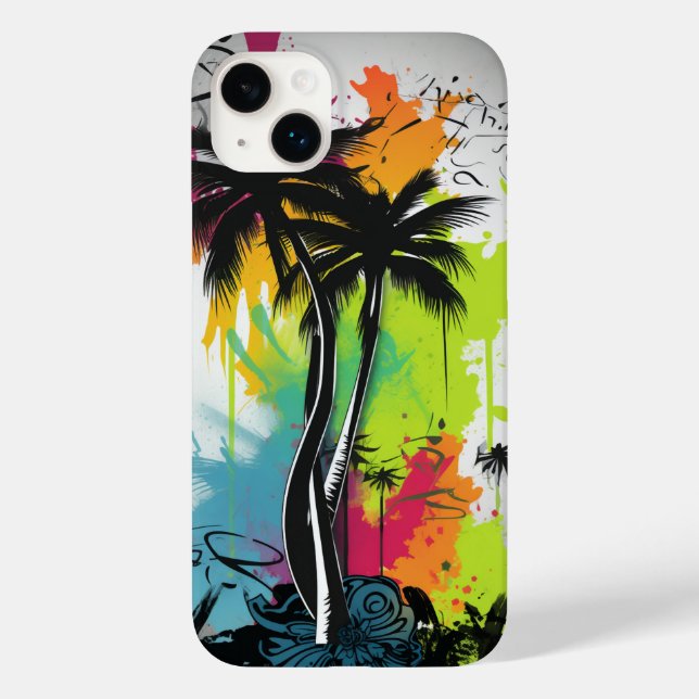 Funda De Case-Mate Para iPhone Graffiti Palm Tree (Reverso )