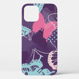 Funda Para iPhone 12 Graffiti pixelado mariposas en color bonito p