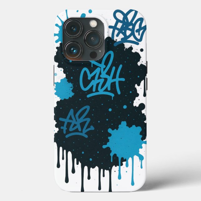 Funda De Case-Mate Para iPhone Graffiti Street Art – Coque iPhone Splash Bleu & N (Reverso )