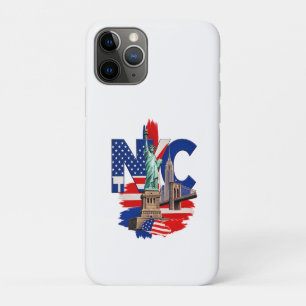 Funda Para iPhone 11 Pro Gráfica Patriótica del Horizonte de la Ciudad de N