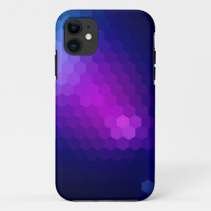 Funda Para iPhone 11 Gráfica transparente hexagonal púrpura