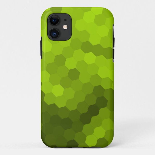 Funda De Case-Mate Para iPhone Gráfica transparente Lime hexagonal (Reverso)