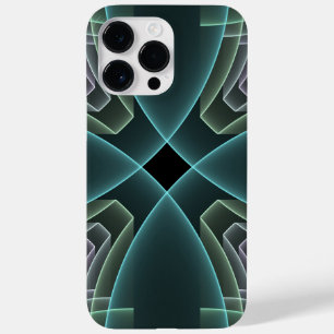 Funda Para iPhone 14 Pro Max De Case-Mate Gráfico de arte fractal geométrico Verde azulado m