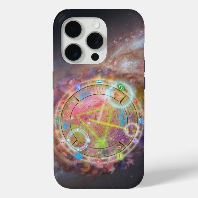 Funda De Case-Mate Para iPhone Gráfico de astrología zodiaca (Reverso )