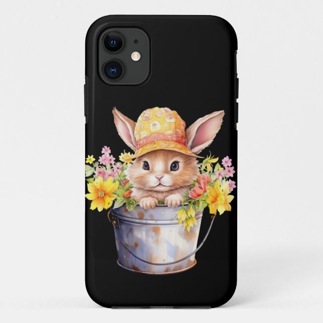 Funda De Case-Mate Para iPhone Gráfico De Conejo Para Chicas Tiempo De Primavera  (Reverso)