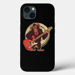 Funda Para iPhone 13 Gráfico de guitarrista de chimpancé vintage